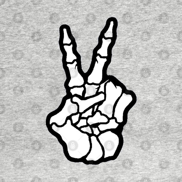 Skeleton Hand Peace Sign by  The best hard hat stickers 